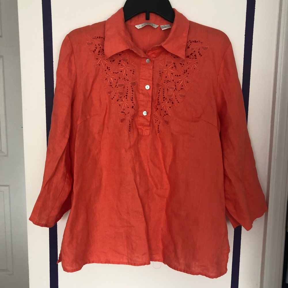 Coral Tweeds Linen Shirt
